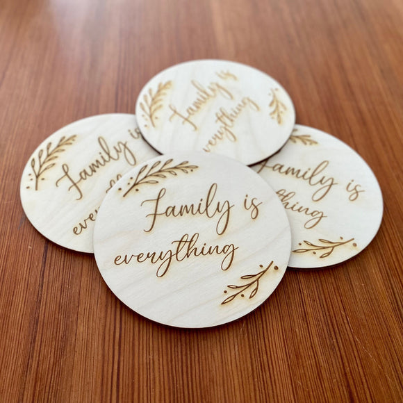 Wooden Coaster Set Engraved with 