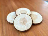 Rustic Wood Slice Coaster Set