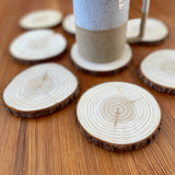 Rustic Wood Slice Coaster Set