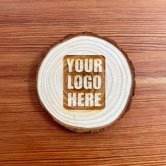 Custom Logo Wood Slice Coasters