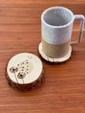 Dandelion Engraved Wood Coaster Set