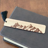 Mountain Engraved Wood Bookmark