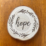 Faith, Hope, Love Engraved Wood Coaster Set