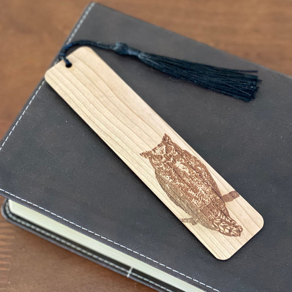 Owl Engraved Wood Bookmark