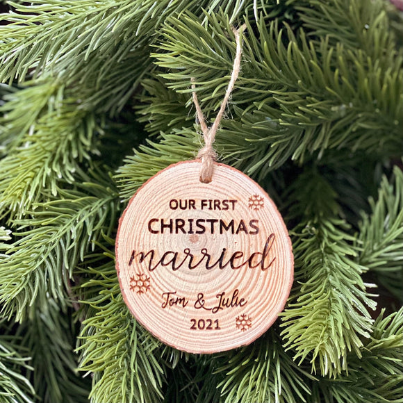 First Christmas Married Christmas Ornament