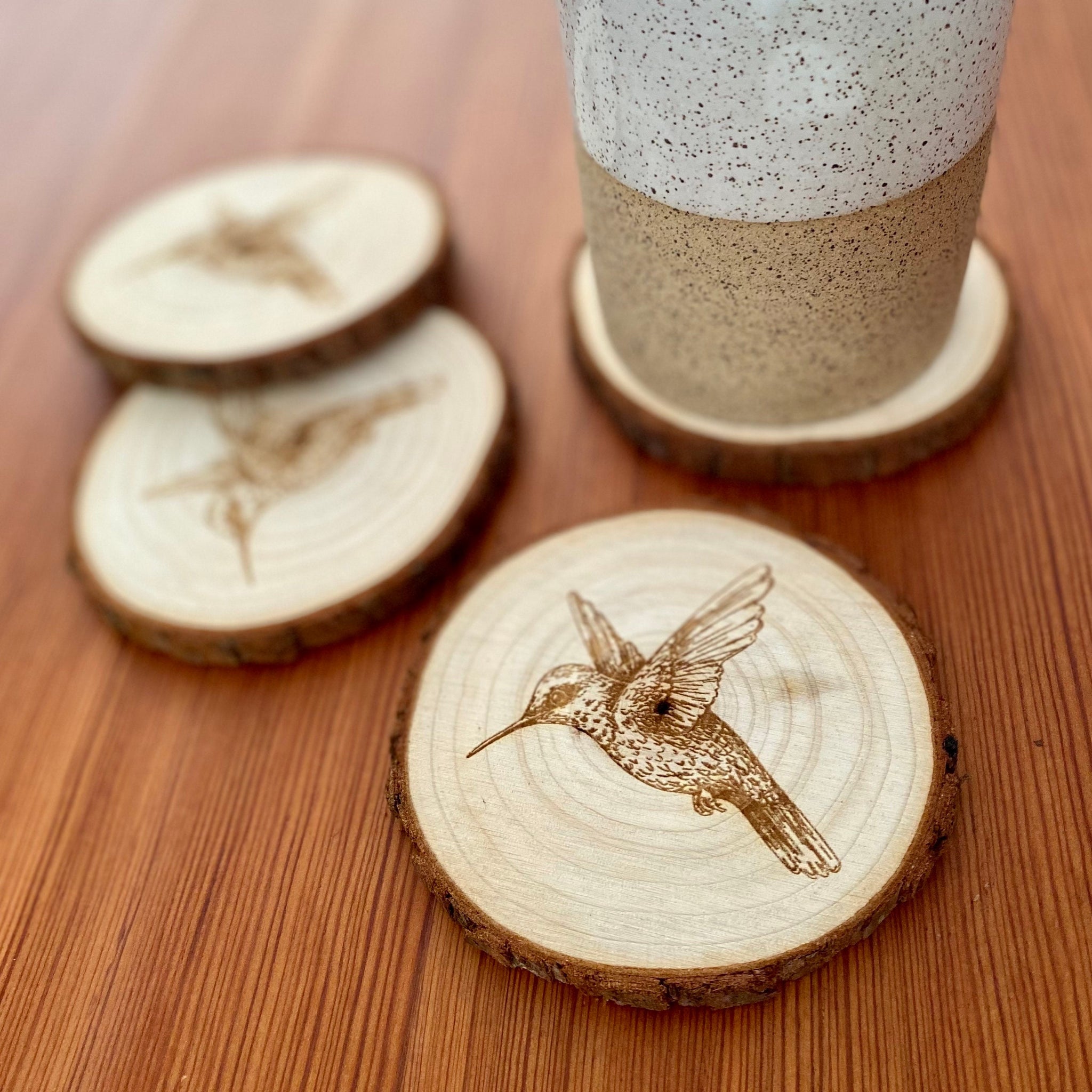 Set of (4) Hummingbird Coasters