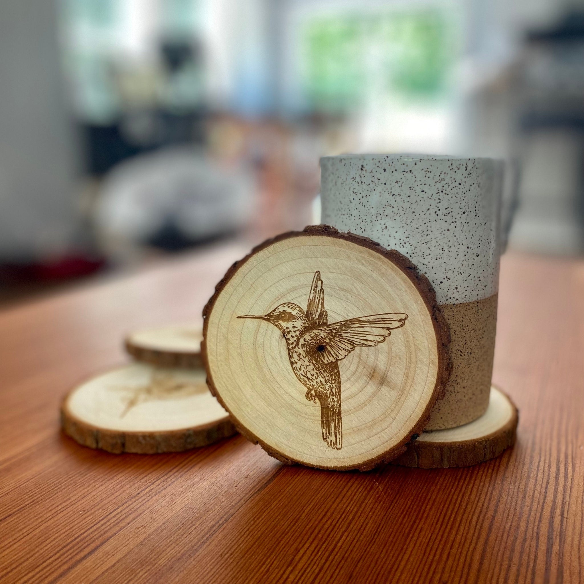 Custom Family Name Engraved Wood Coaster Set – Munsell Made