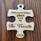 Wooden Puzzle Piece Wedding Favor