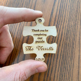 Wooden Puzzle Piece Wedding Favor