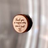 Custom Engraved Wood Slice Wedding Favor