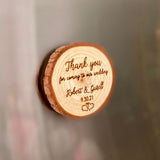 Custom Engraved Wood Slice Wedding Favor