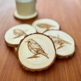 Starling Engraved Wood Coaster Set