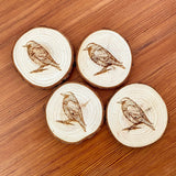 Starling Engraved Wood Coaster Set