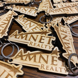 Custom Logo Engraved Wood Keychain