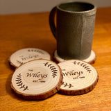 Custom Family Name & Year Wood Coaster Set