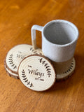 Custom Family Name & Year Wood Coaster Set