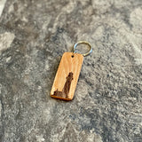 Lighthouse Engraved Wood Keychain