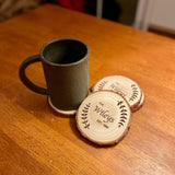 Custom Family Name & Year Wood Coaster Set