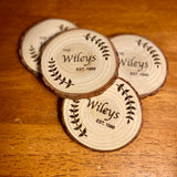 Custom Family Name & Year Wood Coaster Set