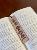 Moon Phases Engraved Wood Bookmark