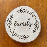 Faith, Hope, Love Engraved Wood Coaster Set