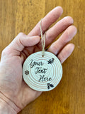 Custom Engraved Wood Christmas Ornament