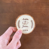 Custom Wood Slice Wedding Favor