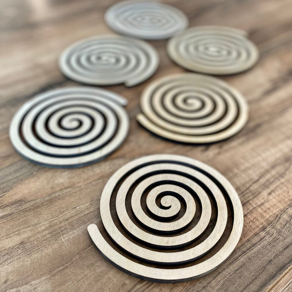 Wood Spiral Coasters